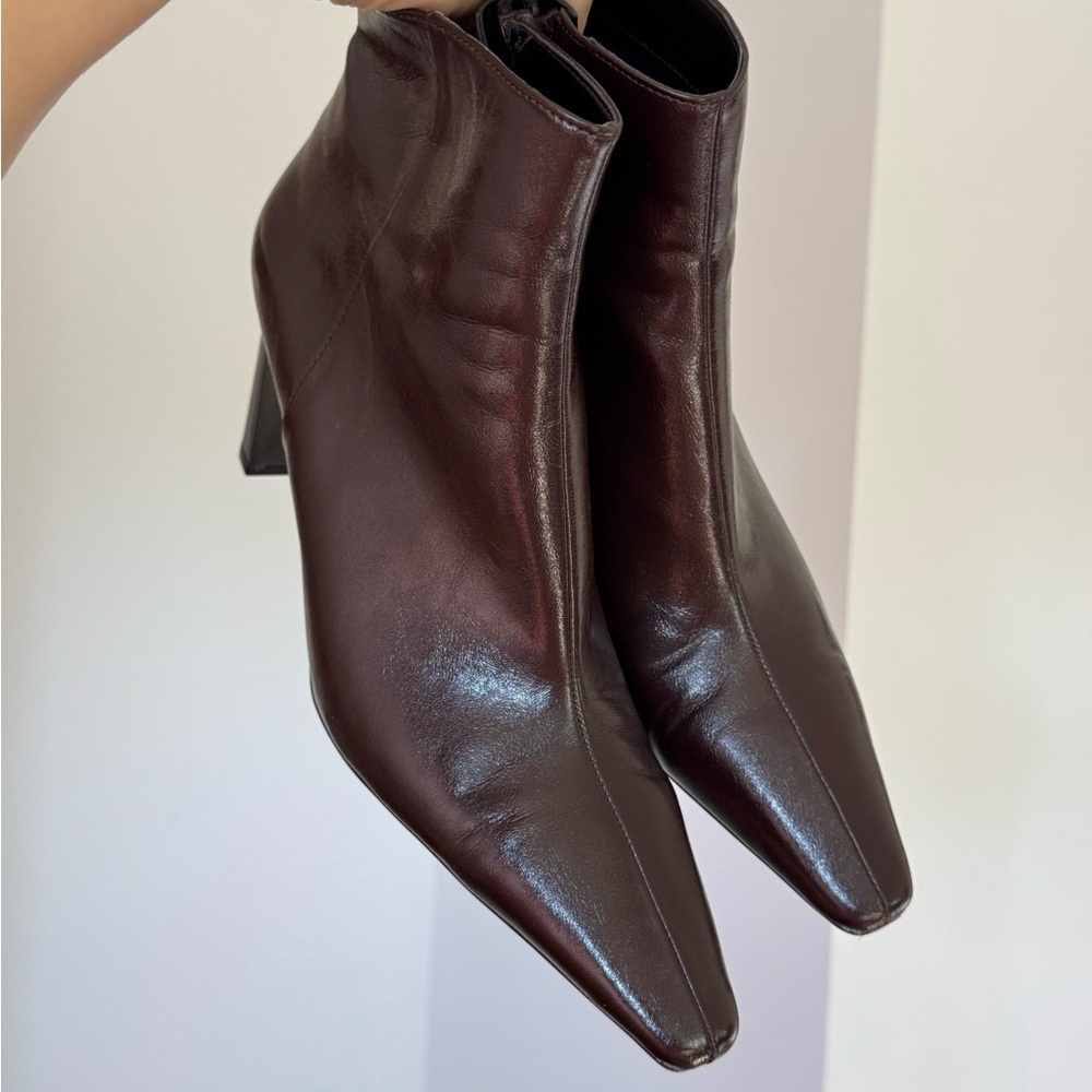 Mango Rich Brown Leather Heeled Boots - Picture 2 of 12